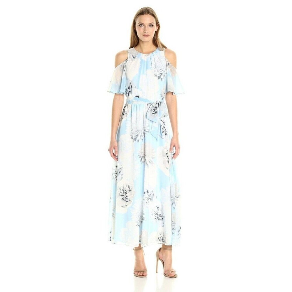 Calvin Klein Womens Printed Maxi Dress 2 NWT
